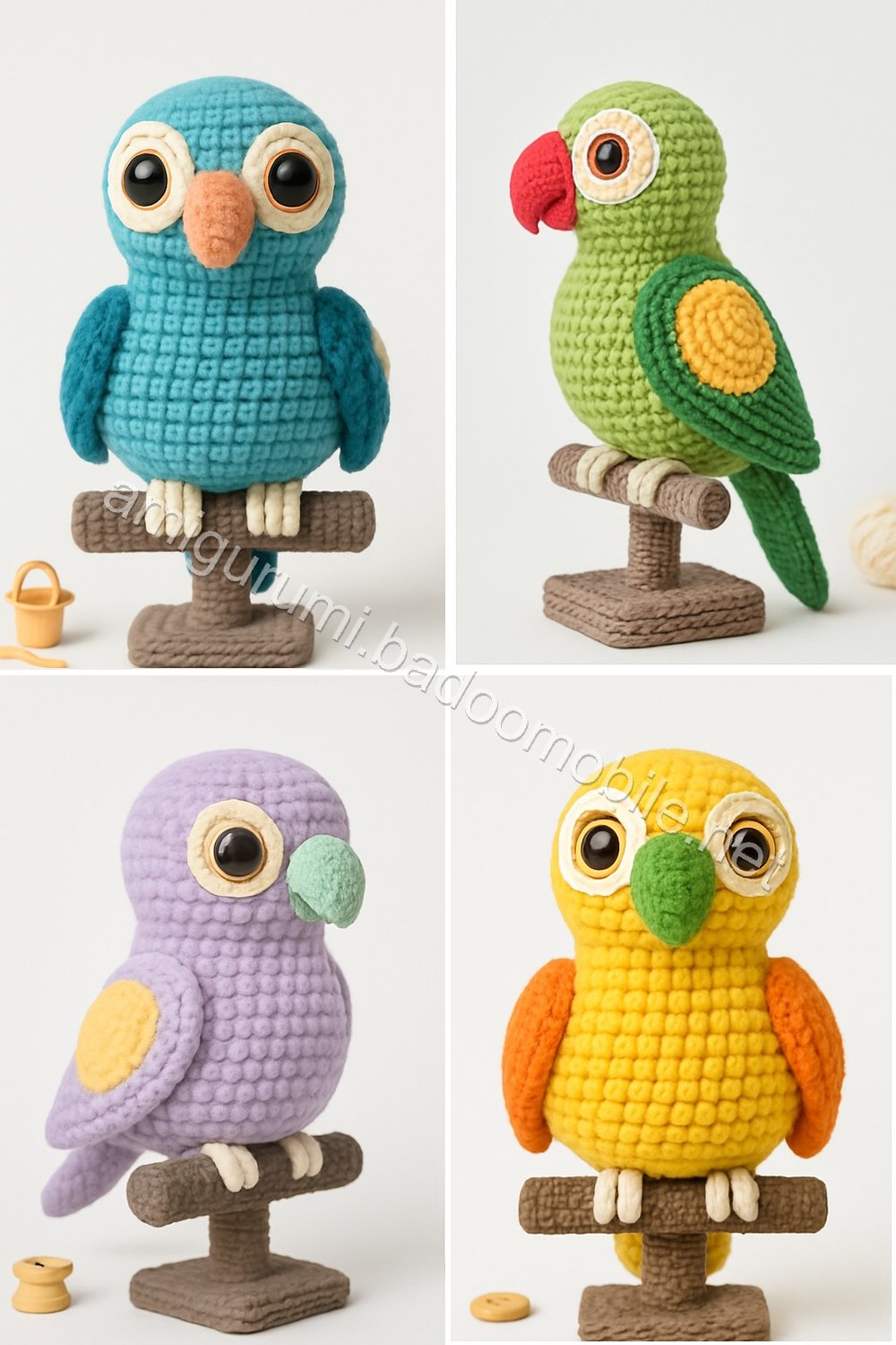 Amigurumi Lovebird Parrots Free Pattern