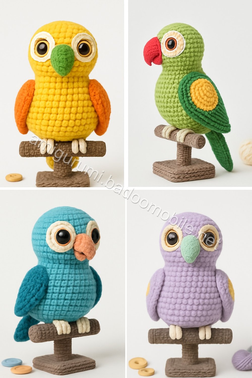 Amigurumi Lovebird Parrots Free Pattern