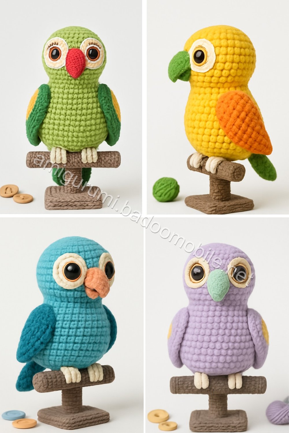 Amigurumi Lovebird Parrots Free Pattern