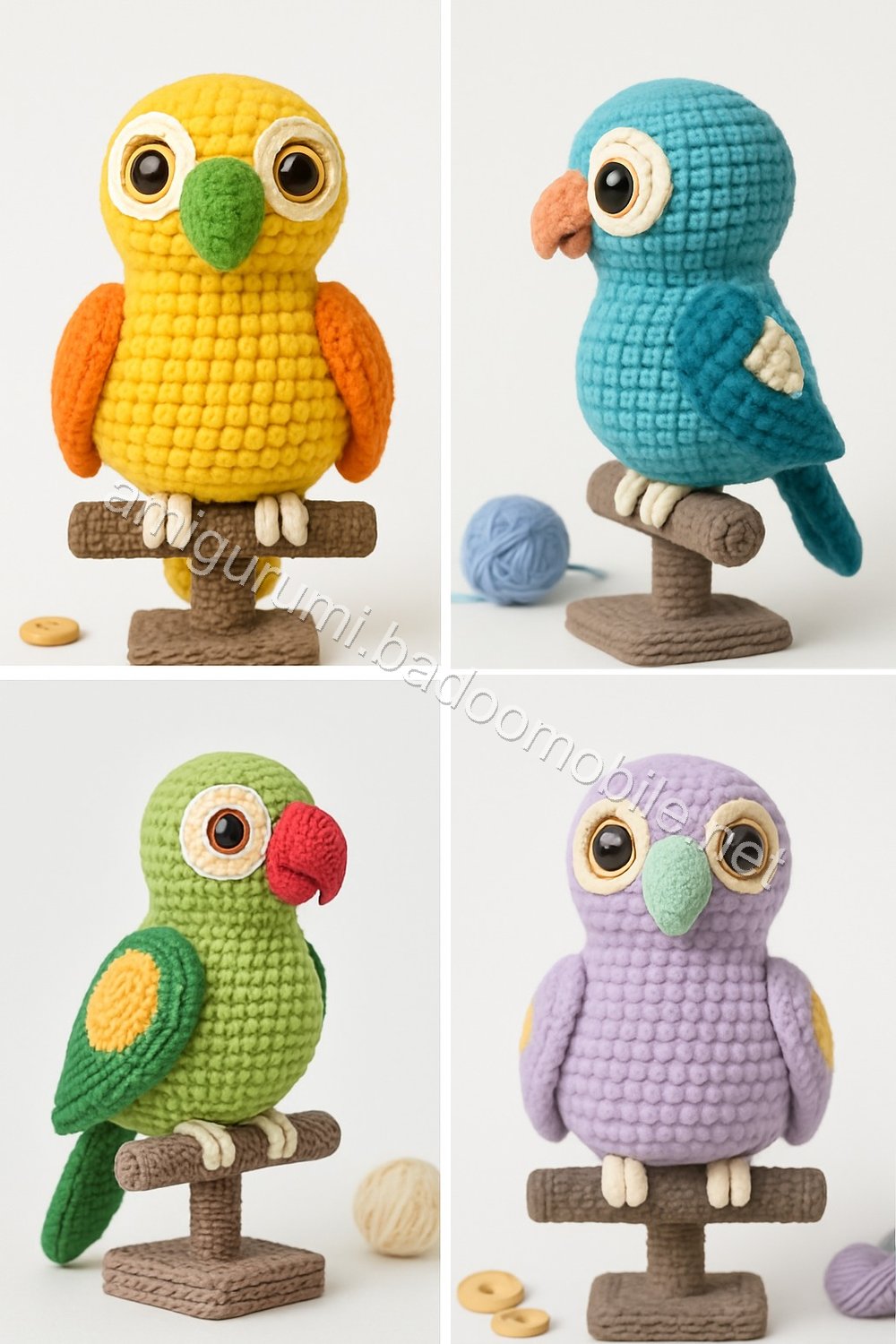 Amigurumi Lovebird Parrots Free Pattern