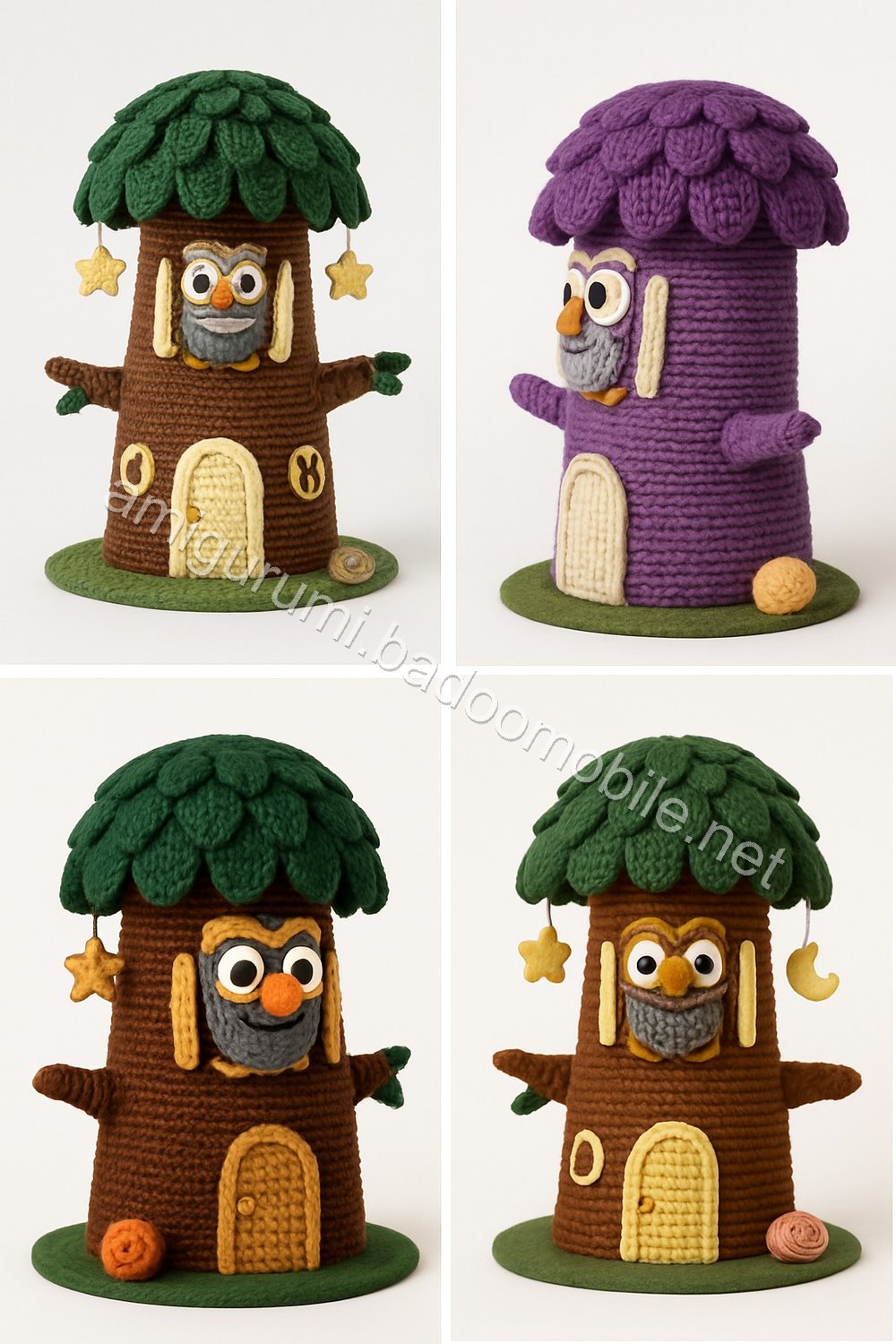 Amigurumi Owl Moon Lantern Treehouse Free Pattern