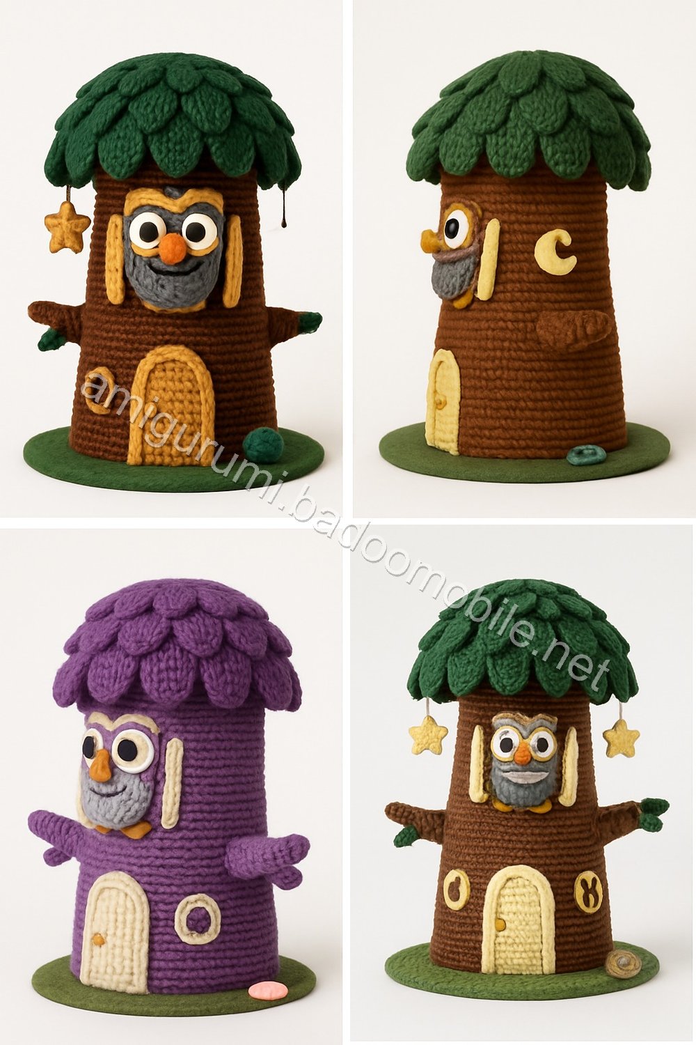 Amigurumi Owl Moon Lantern Treehouse Free Pattern