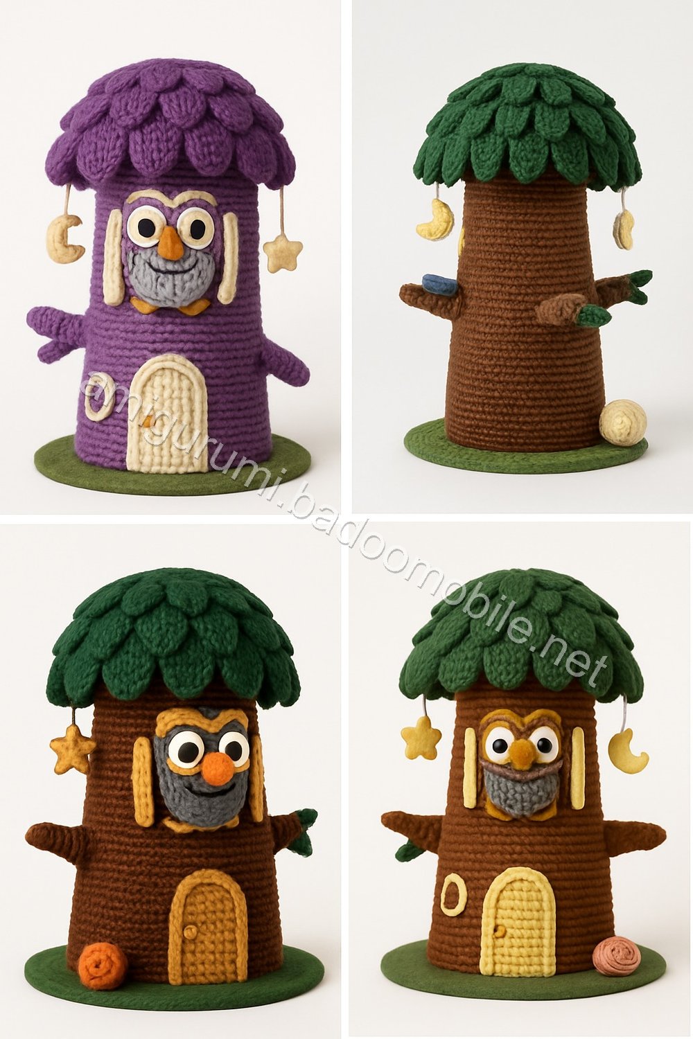 Amigurumi Owl Moon Lantern Treehouse Free Pattern