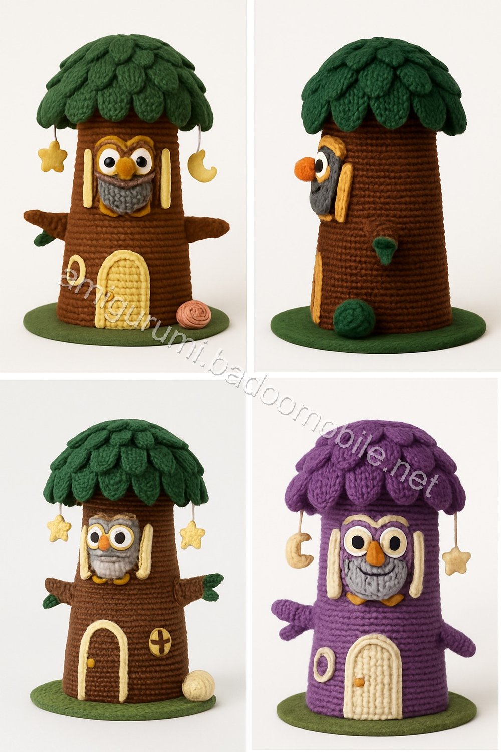Amigurumi Owl Moon Lantern Treehouse Free Pattern