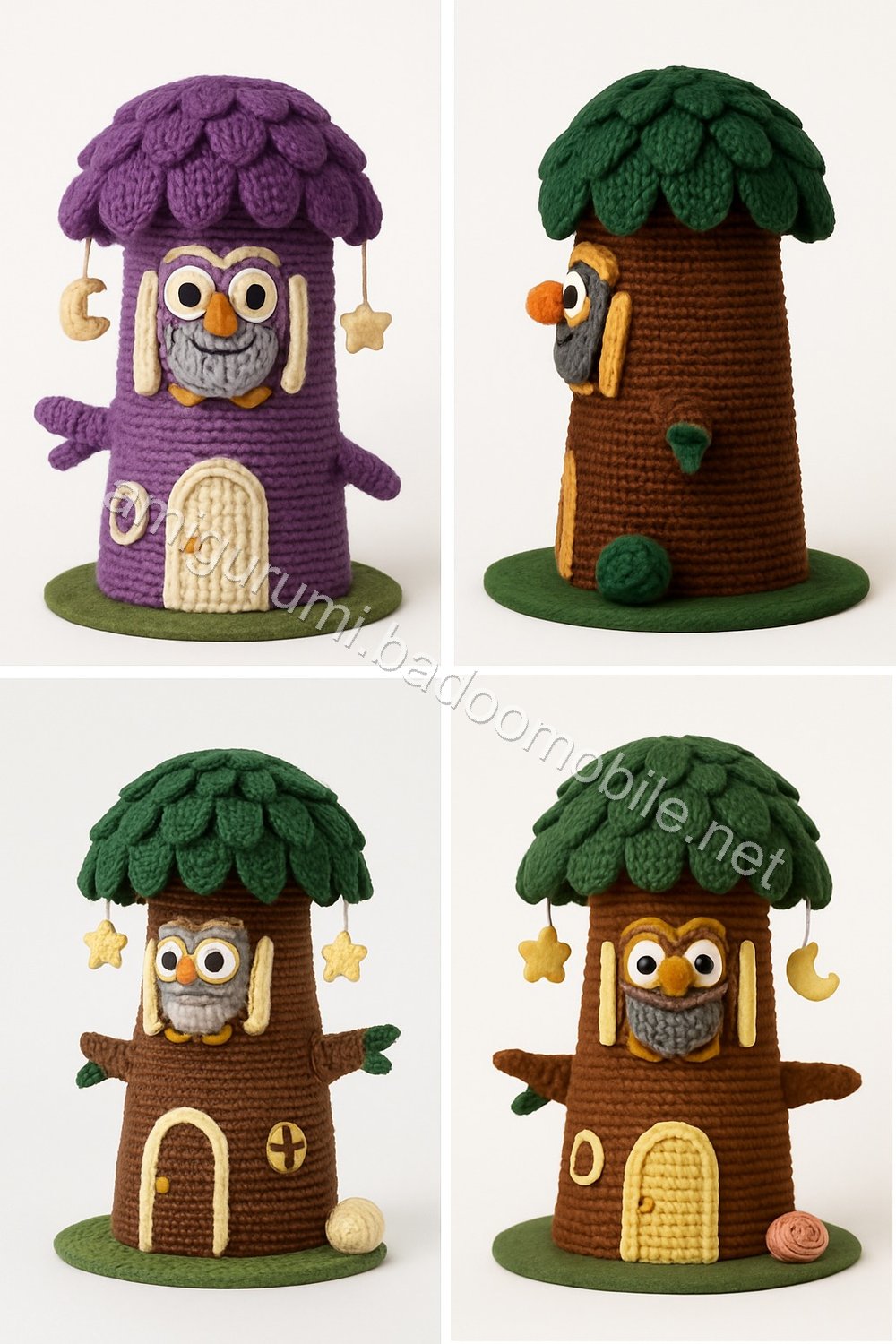 Amigurumi Owl Moon Lantern Treehouse Free Pattern