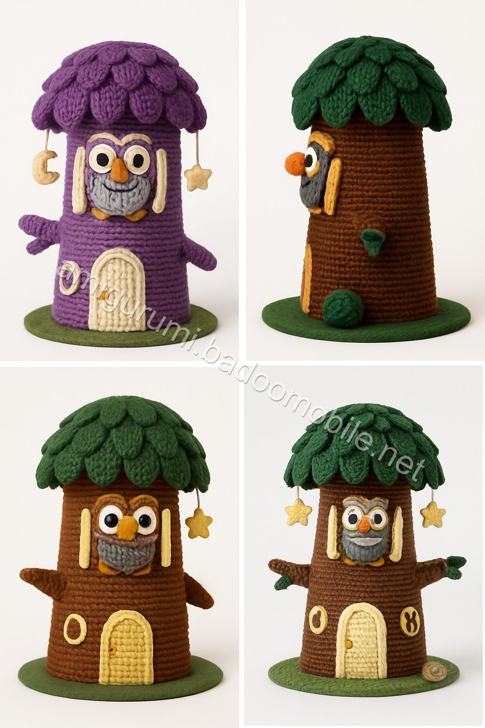Amigurumi Owl Moon Lantern Treehouse Free Pattern
