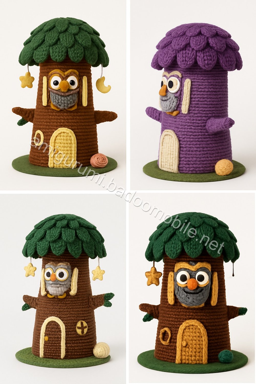 Amigurumi Owl Moon Lantern Treehouse Free Pattern