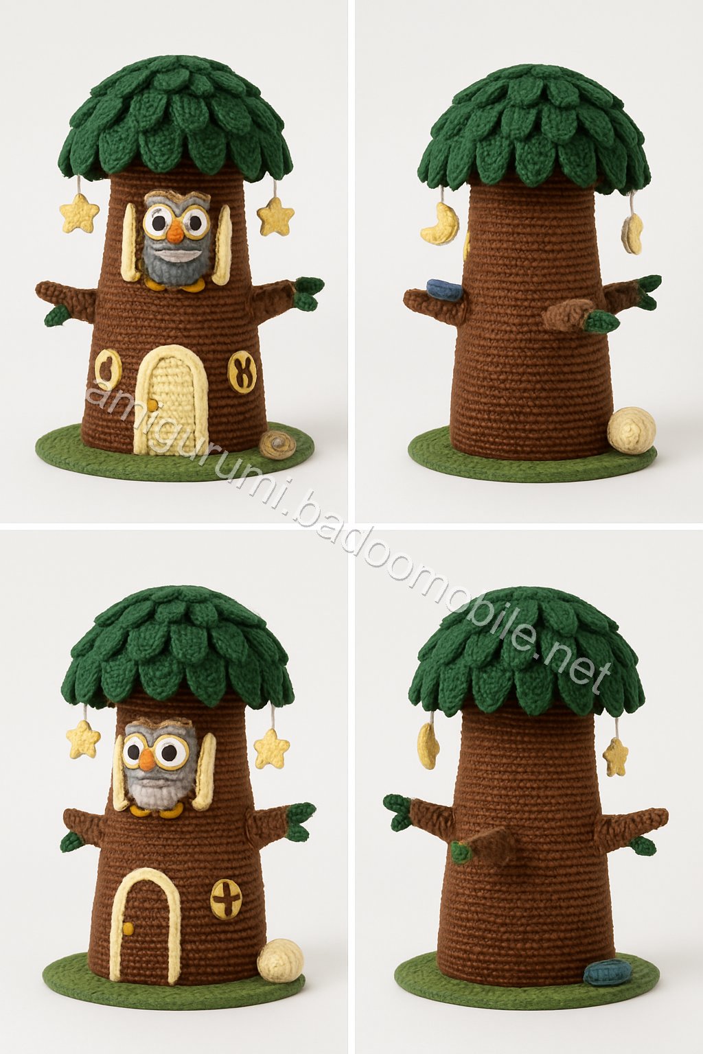 Amigurumi Owl Moon Lantern Treehouse Free Pattern