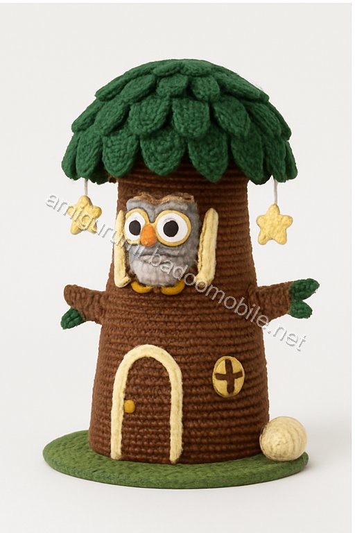 Amigurumi Owl Moon Lantern Treehouse Free Pattern
