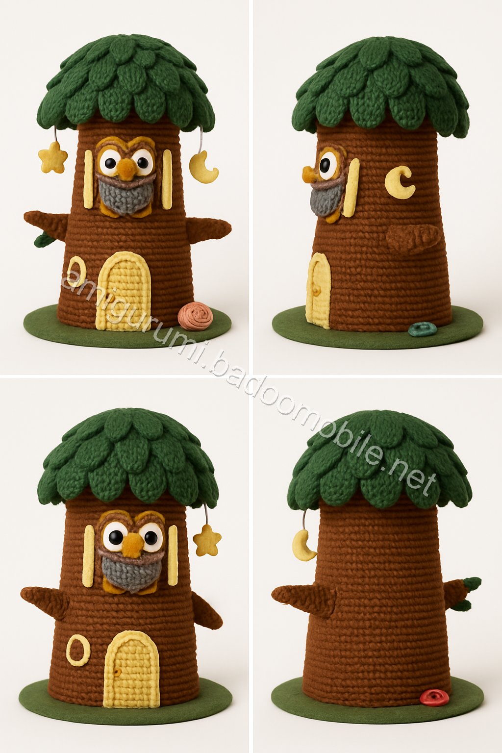 Amigurumi Owl Moon Lantern Treehouse Free Pattern