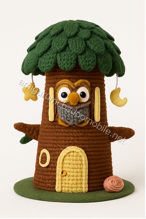 Amigurumi Owl Moon Lantern Treehouse Free Pattern
