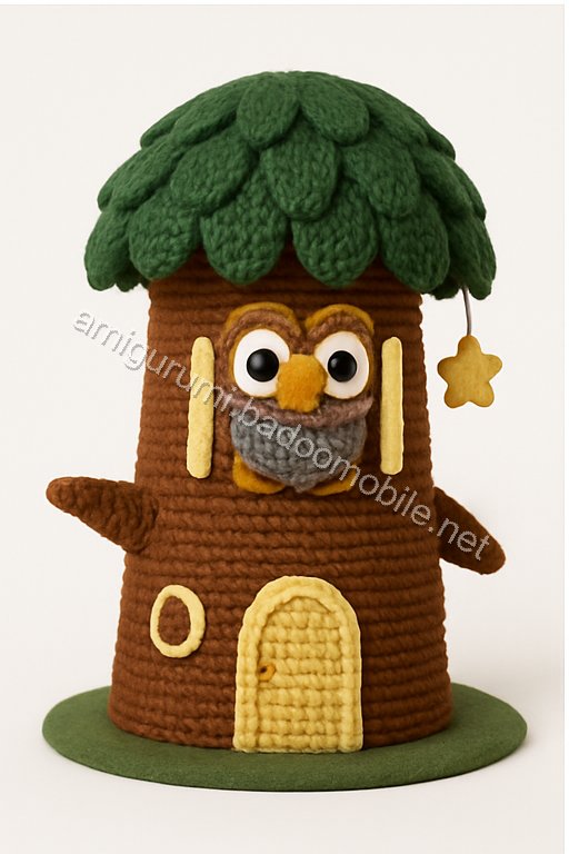 Amigurumi Owl Moon Lantern Treehouse Free Pattern