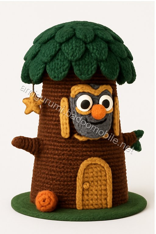 Amigurumi Owl Moon Lantern Treehouse Free Pattern