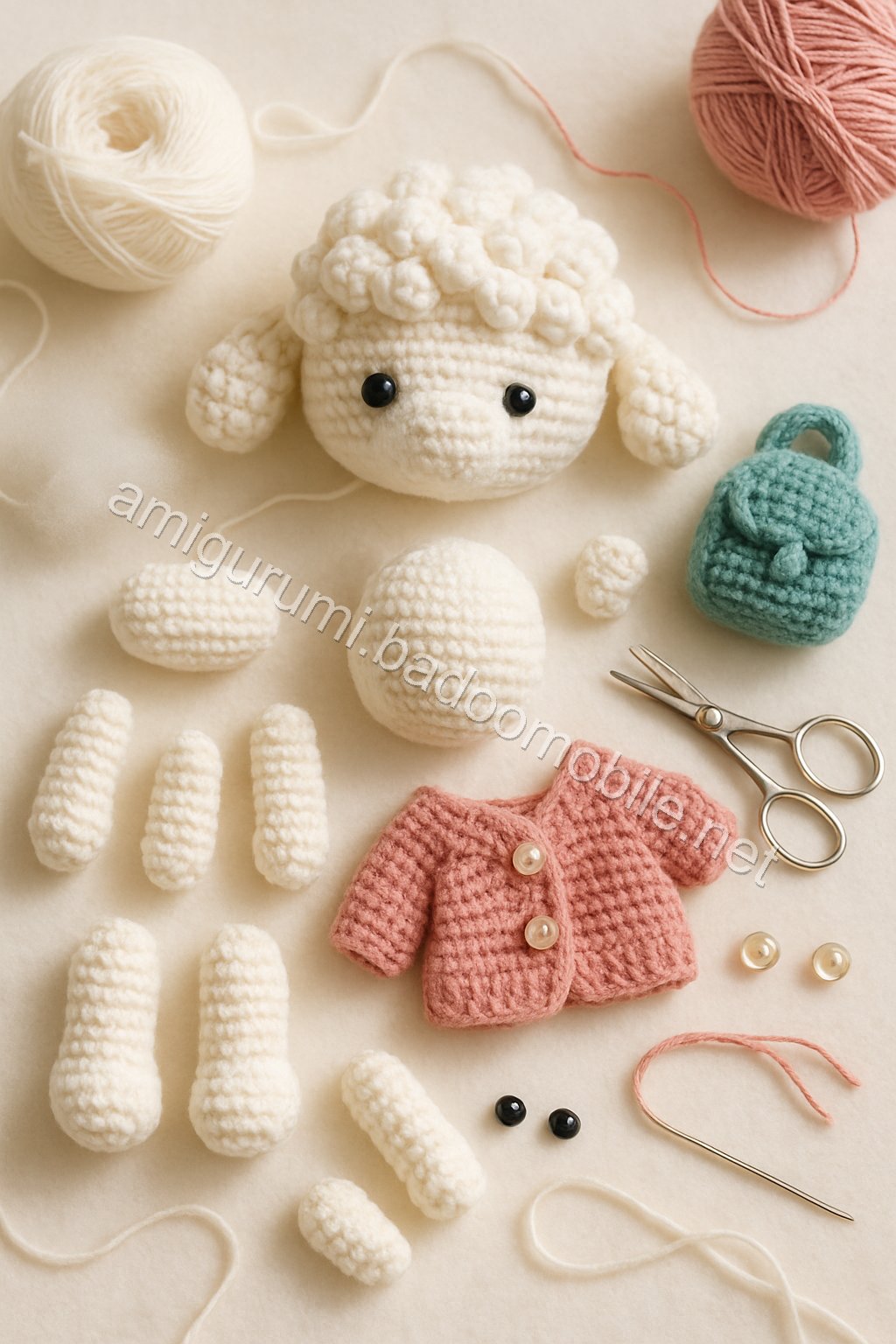 Amigurumi Poodle Free Pattern crochet parts