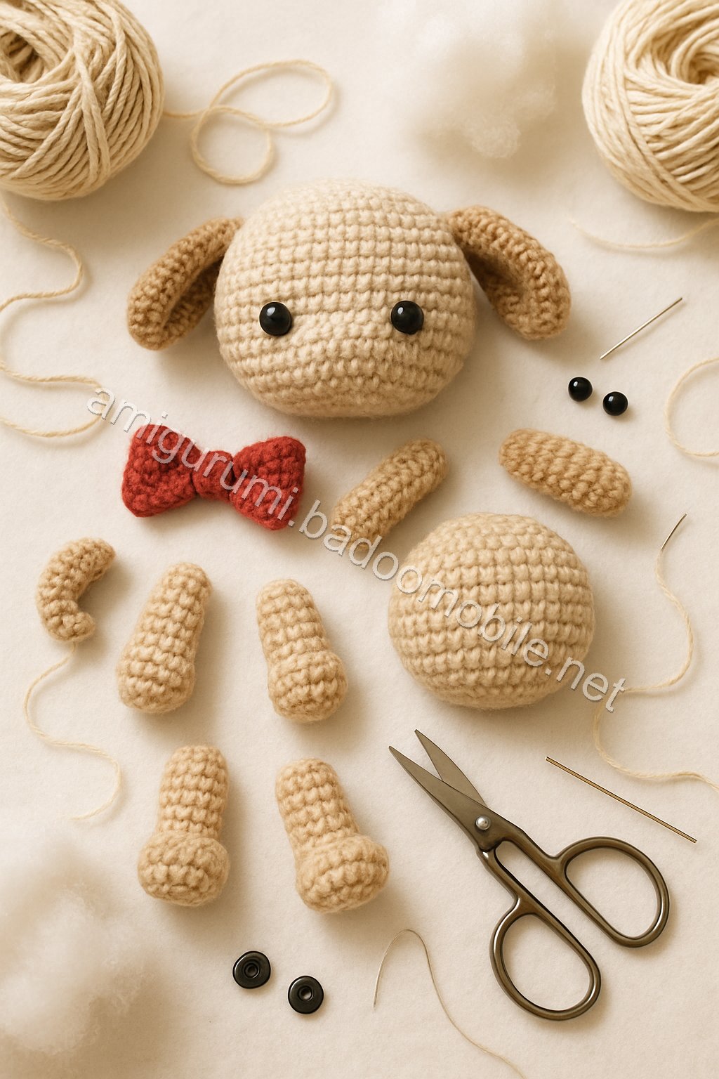 Amigurumi Puppy Free Pattern crochet parts