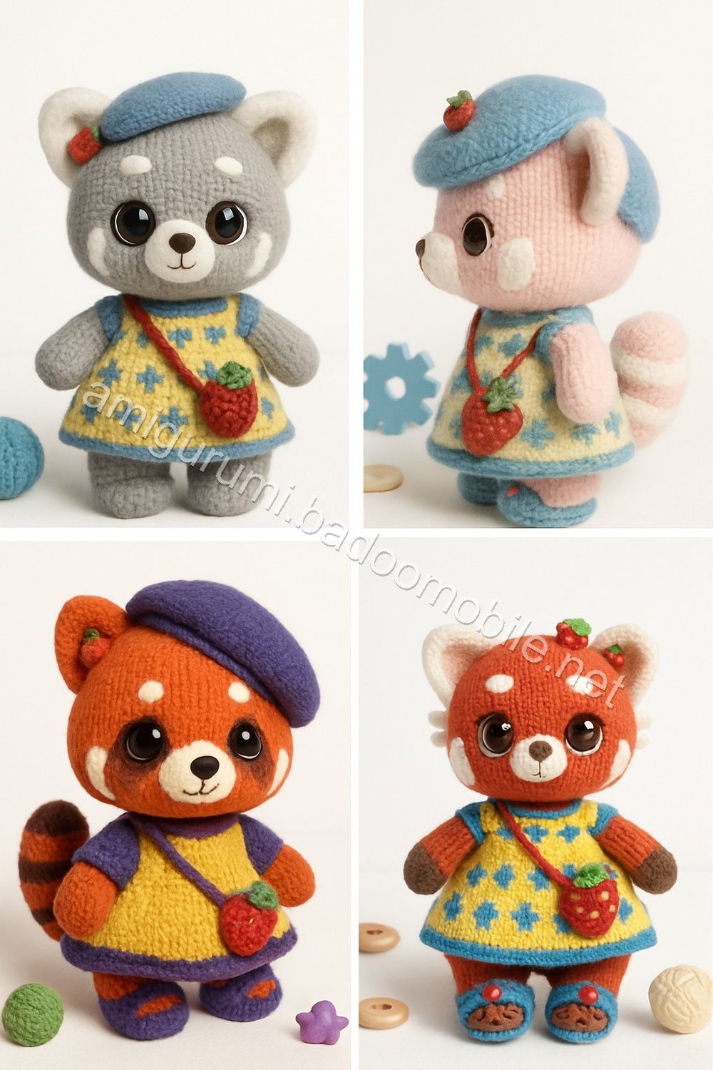 Amigurumi Strawberry Red Panda Free Pattern