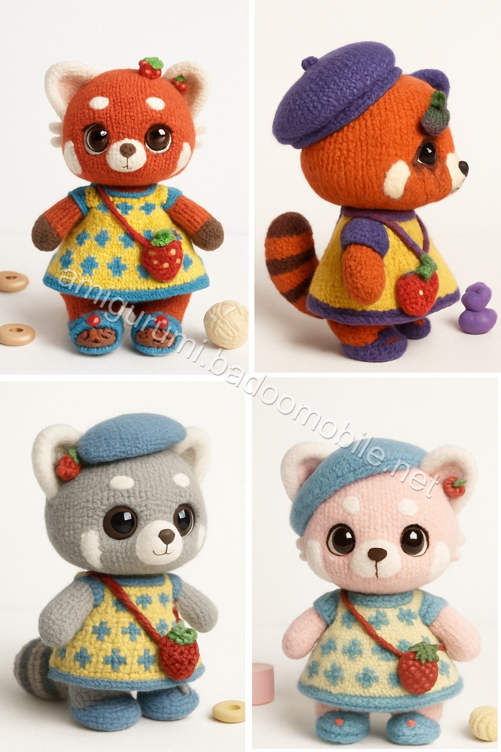 Amigurumi Strawberry Red Panda Free Pattern