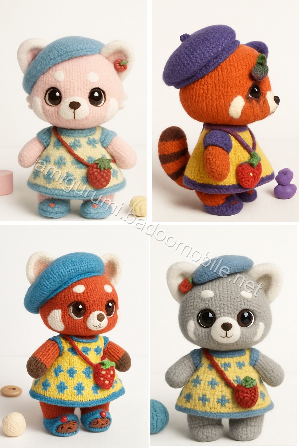 Amigurumi Strawberry Red Panda Free Pattern