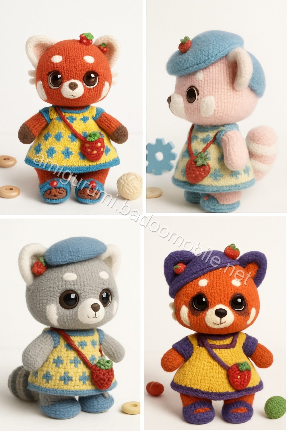 Amigurumi Strawberry Red Panda Free Pattern