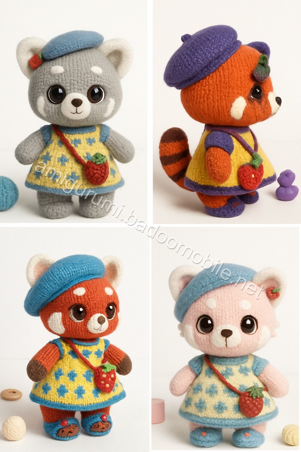Amigurumi Strawberry Red Panda Free Pattern