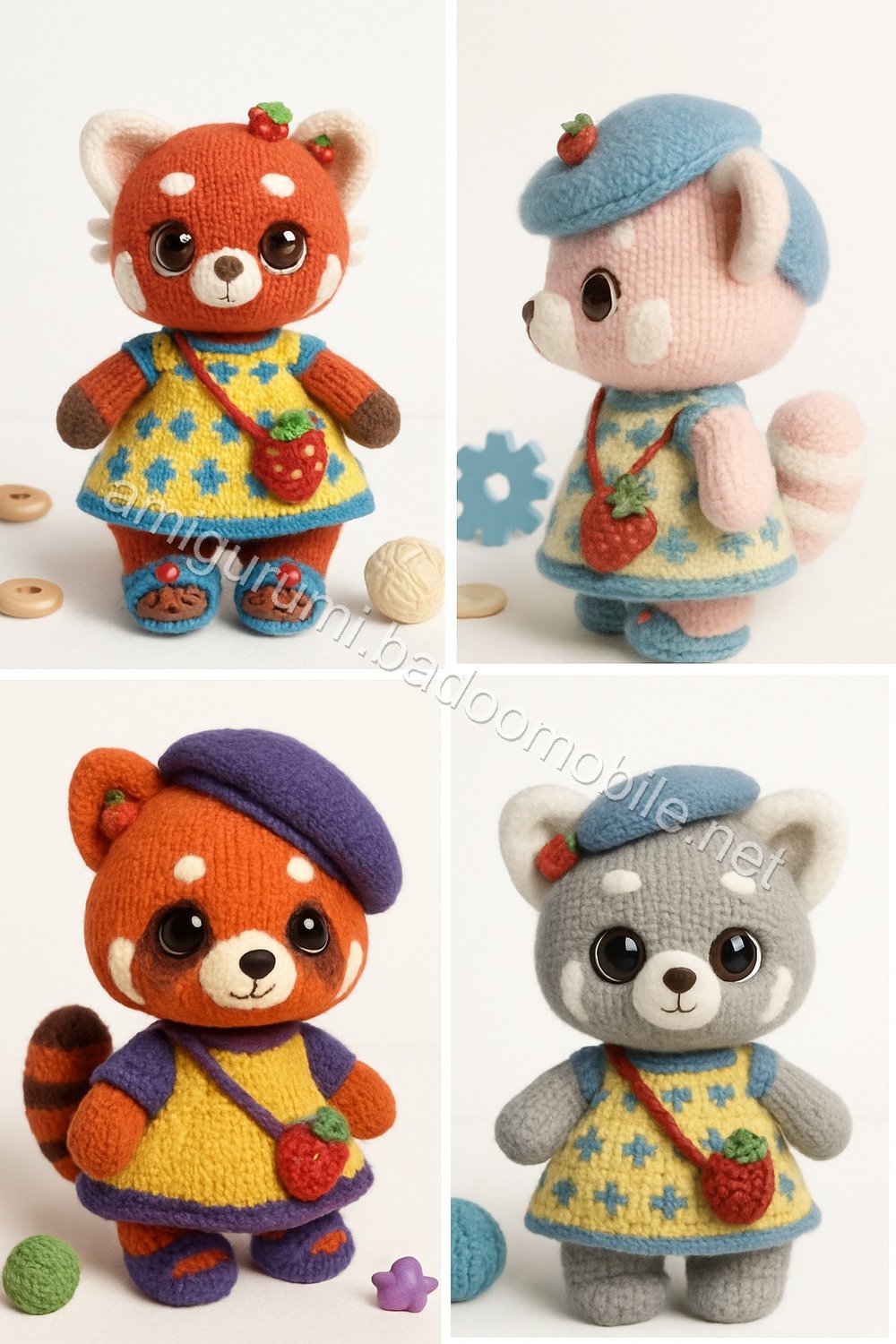 Amigurumi Strawberry Red Panda Free Pattern