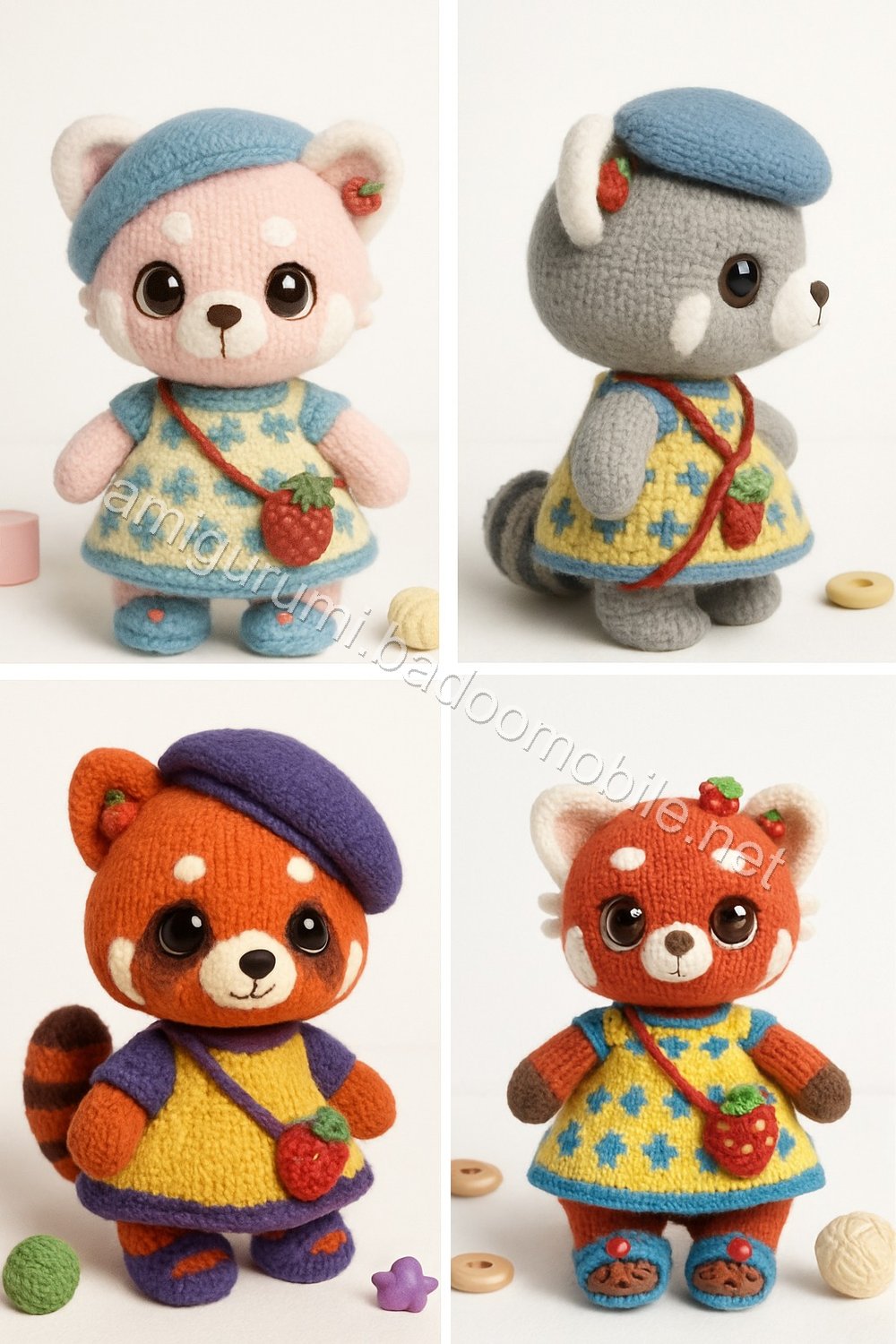 Amigurumi Strawberry Red Panda Free Pattern