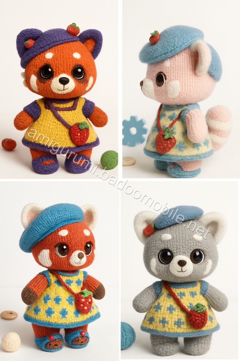 Amigurumi Strawberry Red Panda Free Pattern