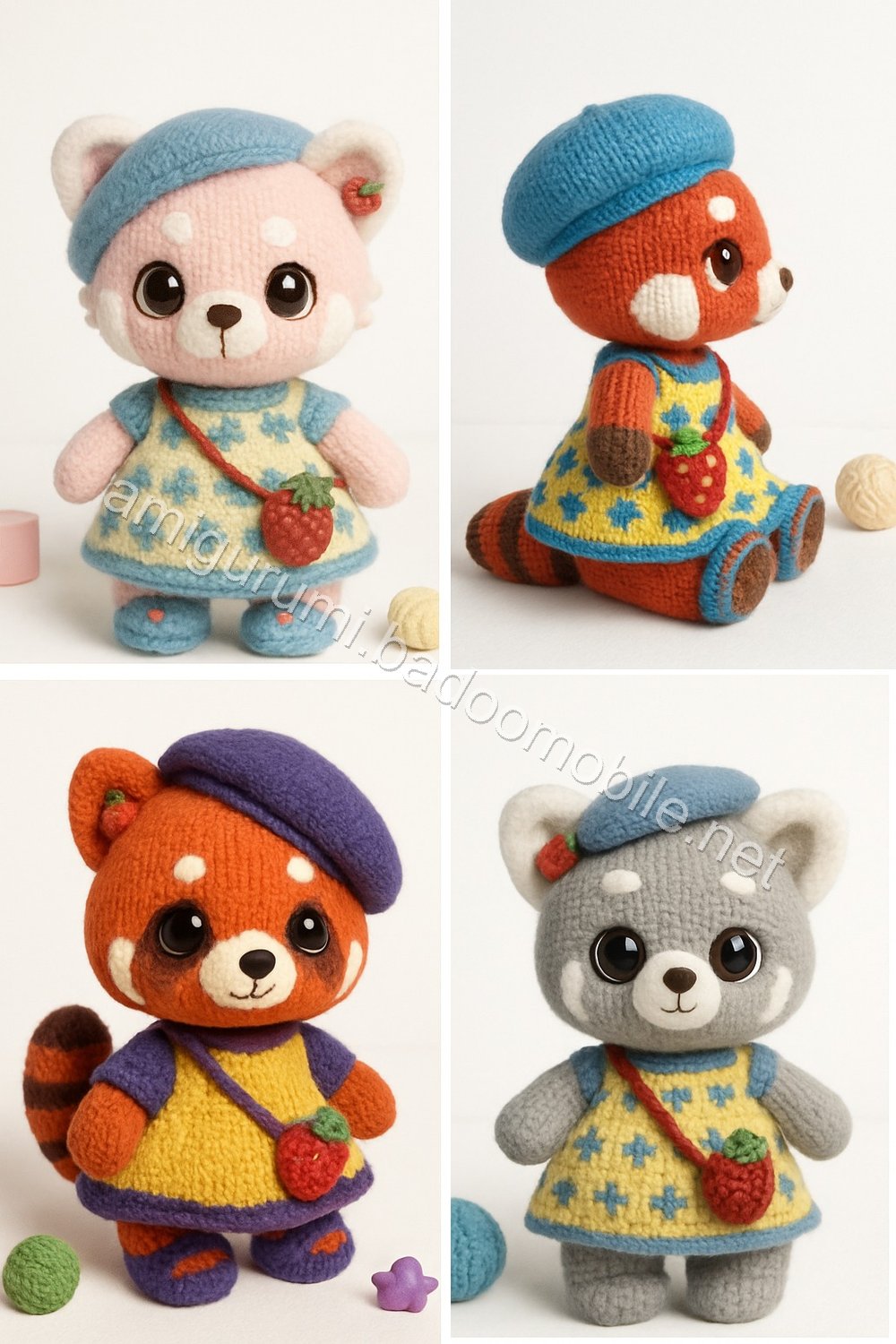 Amigurumi Strawberry Red Panda Free Pattern