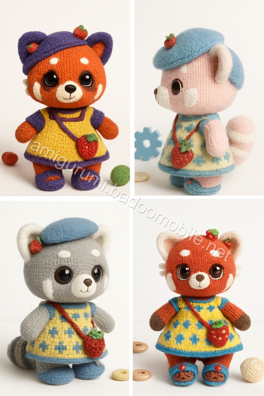 Amigurumi Strawberry Red Panda Free Pattern