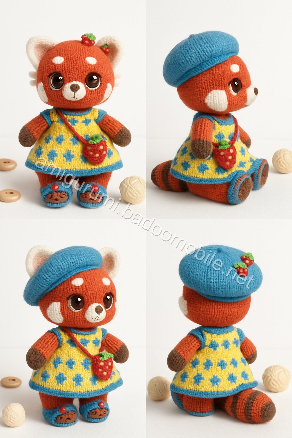 Amigurumi Strawberry Red Panda Free Pattern