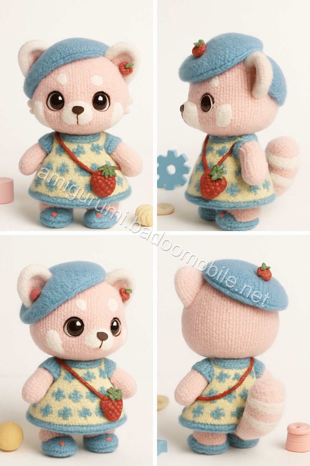 Amigurumi Strawberry Red Panda Free Pattern