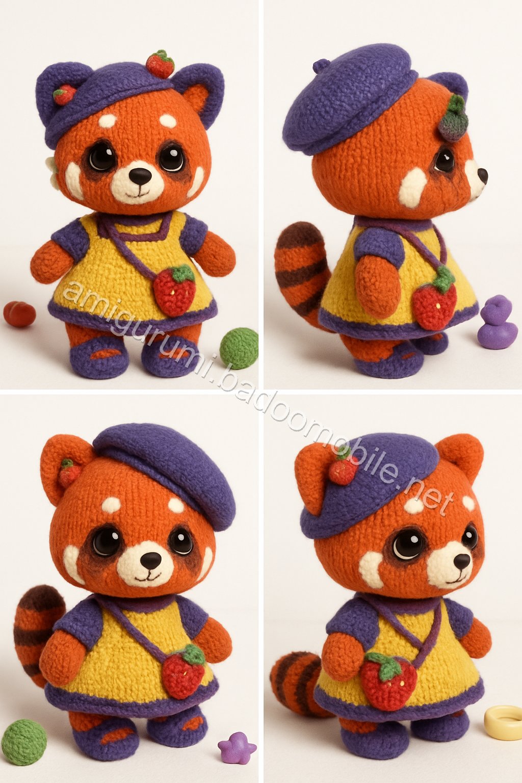 Amigurumi Strawberry Red Panda Free Pattern