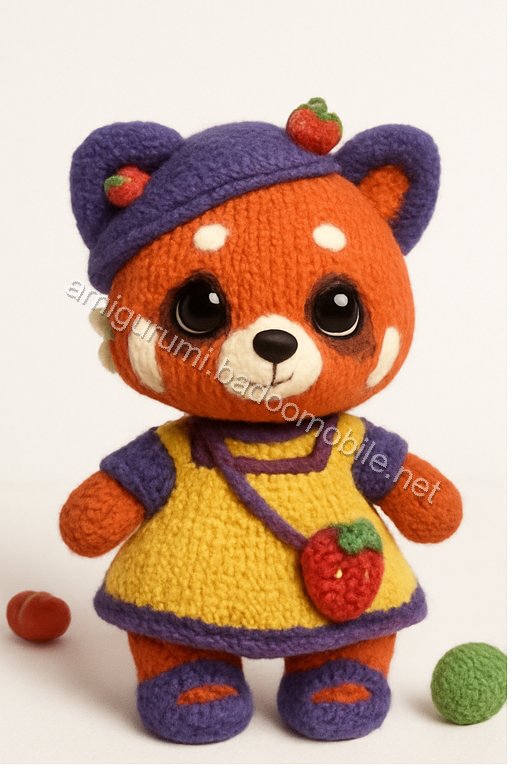 Amigurumi Strawberry Red Panda Free Pattern