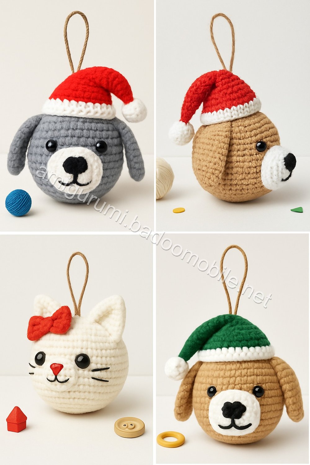Amigurumi Christmas Cat Dog Free Pattern