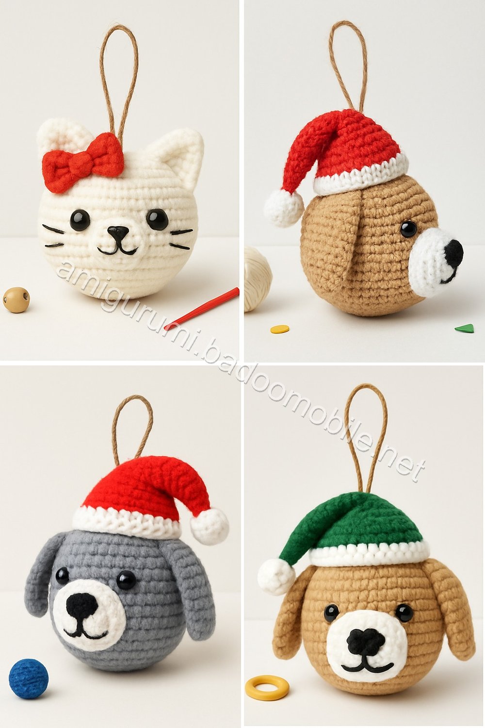 Amigurumi Christmas Cat Dog Free Pattern