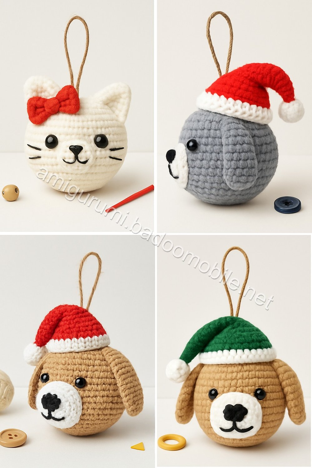 Amigurumi Christmas Cat Dog Free Pattern
