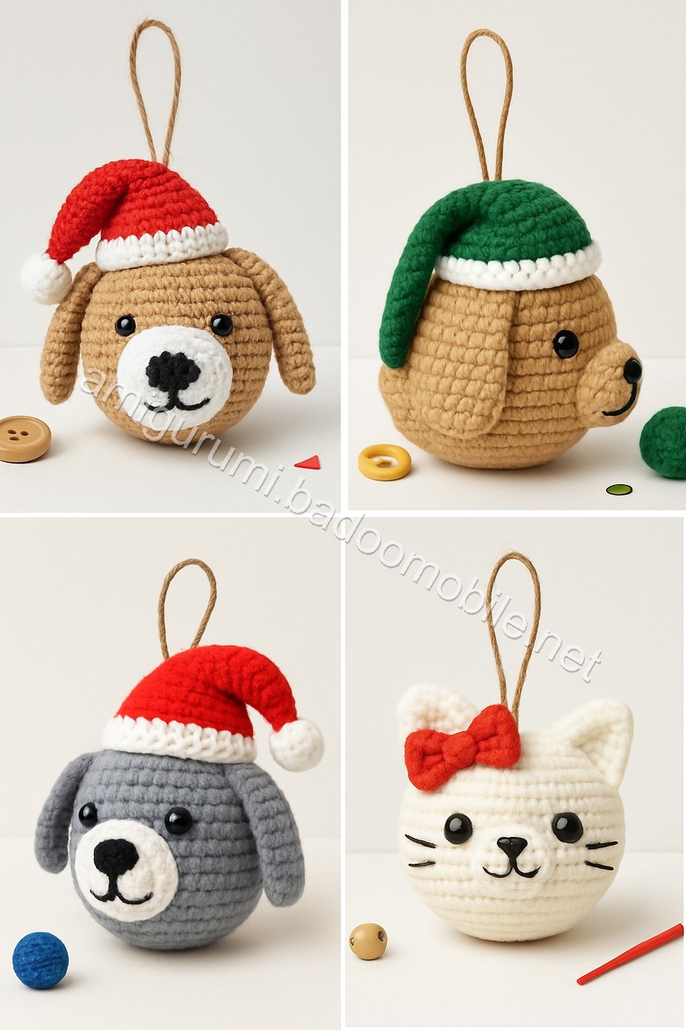 Amigurumi Christmas Cat Dog Free Pattern
