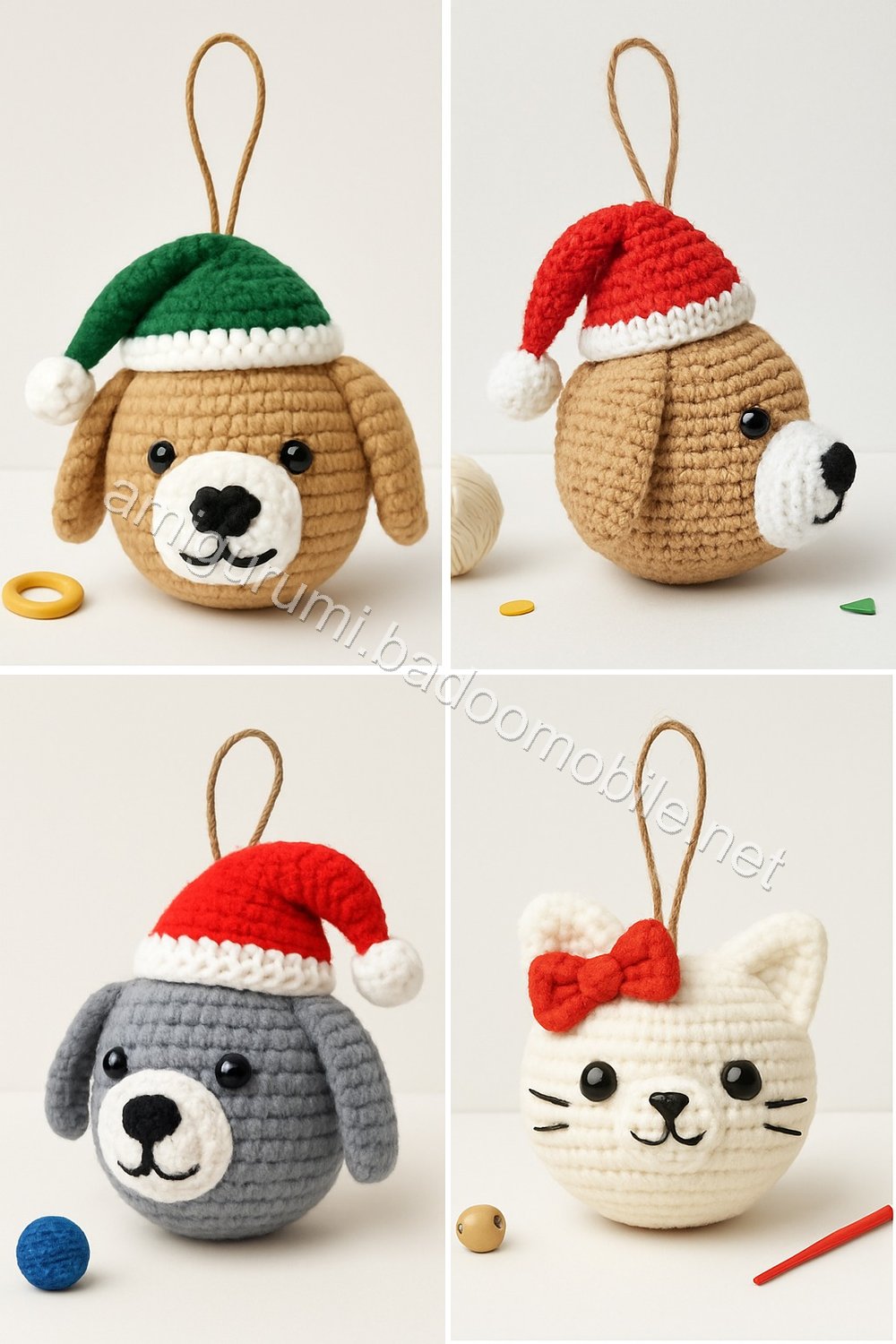 Amigurumi Christmas Cat Dog Free Pattern