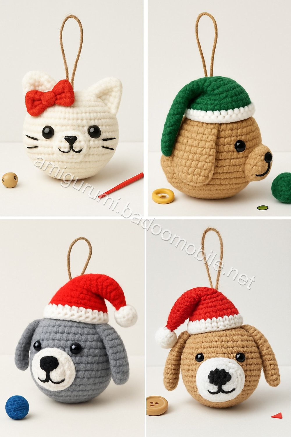Amigurumi Christmas Cat Dog Free Pattern