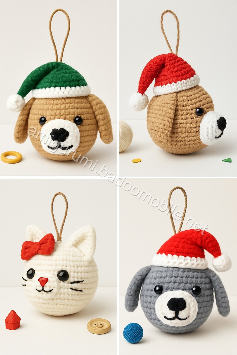 Amigurumi Christmas Cat Dog Free Pattern