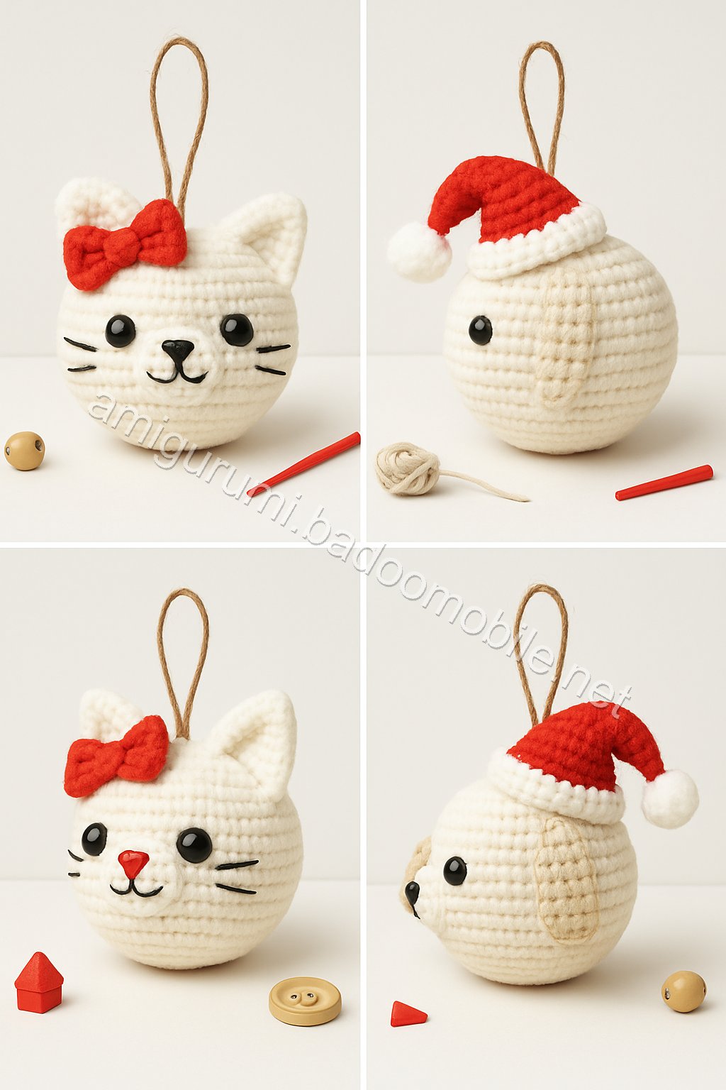 Amigurumi Christmas Cat Dog Free Pattern