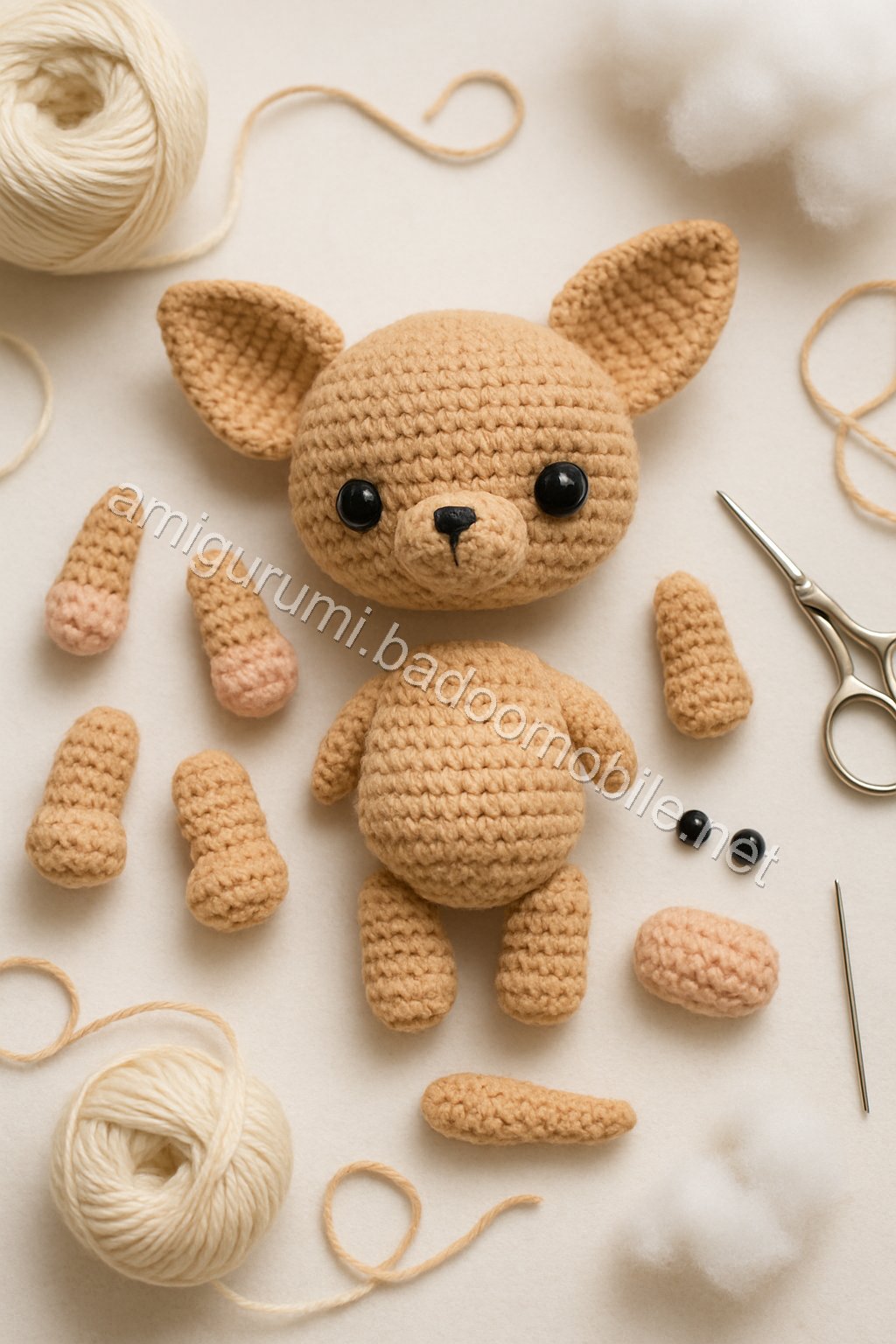 Amigurumi Chihuahua Free Pattern crochet parts