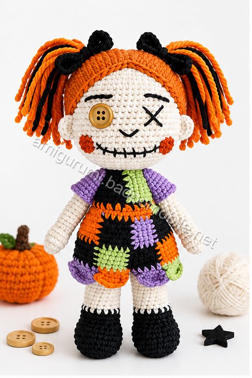 Amigurumi Patchwork Halloween Doll Duo Free Pattern