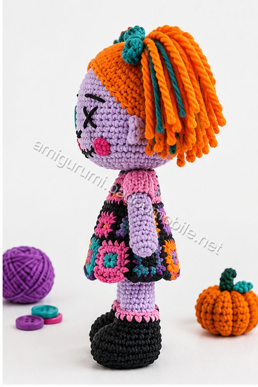 Amigurumi Patchwork Halloween Doll Duo Free Pattern