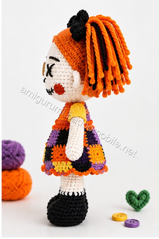 Amigurumi Patchwork Halloween Doll Duo Free Pattern