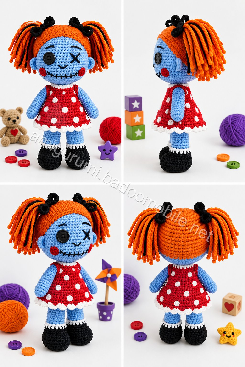 Amigurumi Patchwork Halloween Doll Duo Free Pattern