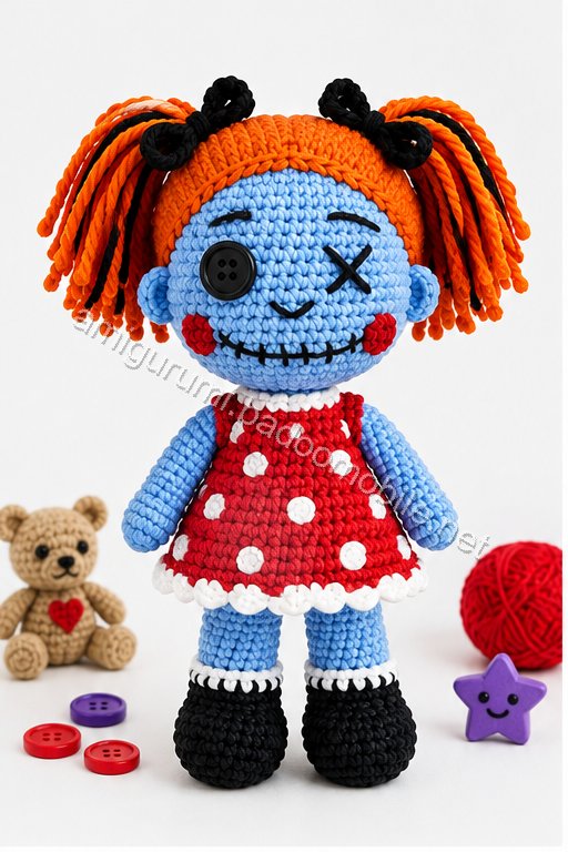 Amigurumi Patchwork Halloween Doll Duo Free Pattern