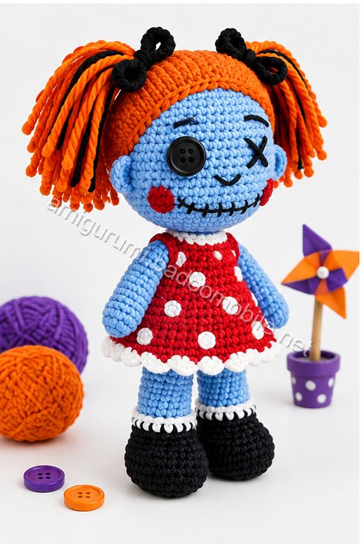 Amigurumi Patchwork Halloween Doll Duo Free Pattern