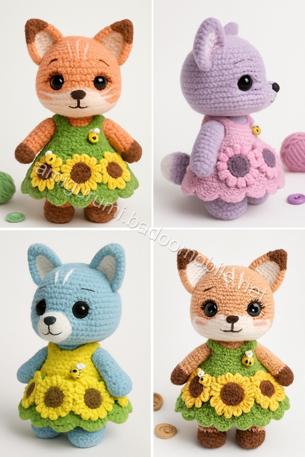 Amigurumi Sunflower Fox Free Pattern