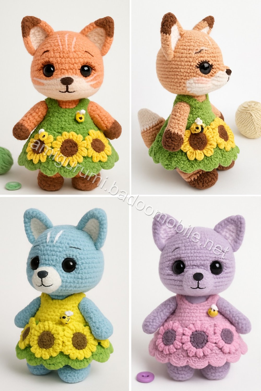 Amigurumi Sunflower Fox Free Pattern